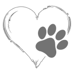 Heart with paw stamp