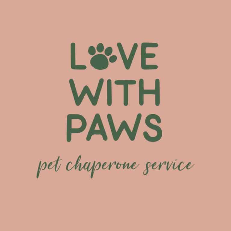 Love With Paws pet chaperone service logo